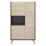 Set Mobili da Soggiorno Marrone Rovere Nero Antracite Cassetti Modulabile, 5 Ripiani - Tulare