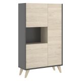 Set Mobili da Soggiorno Marrone Rovere Nero Antracite Cassetti Modulabile, 5 Ripiani - Tulare