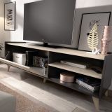 Set Mobili da Soggiorno Marrone Rovere Nero Antracite Cassetti Modulabile, 5 Ripiani - Tuscola