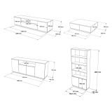 Set Mobili da Soggiorno Marrone Rovere Nodi Bianco Modulabile 11 Ripiani, 11 Ante - Stienta