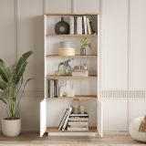Set Mobili da Soggiorno Marrone Rovere Nodi Bianco Modulabile 11 Ripiani, 11 Ante - Stienta