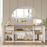 Set Mobili da Soggiorno Marrone Rovere Nodi Bianco Modulabile 11 Ripiani, 11 Ante - Stienta