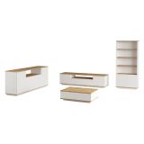 Set Mobili da Soggiorno Marrone Rovere Nodi Bianco Modulabile 11 Ripiani, 11 Ante - Stienta