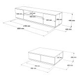 Set Mobili da Soggiorno Marrone Rovere Nodi Bianco Modulabile 4 Ripiani, 3 Ante - Nepi