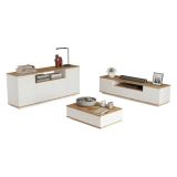 Set Mobili da Soggiorno Marrone Rovere Nodi Bianco Modulabile 7 Ripiani, 9 Ante - Robella