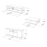 Set Mobili da Soggiorno Marrone Rovere Nodi Bianco Modulabile 7 Ripiani, 9 Ante - Robella