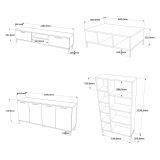 Set Mobili da Soggiorno Marrone Rovere Nodi Nero Antracite Modulabile 15 Ripiani, 6 Ante - Foza