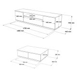 Set Mobili da Soggiorno Marrone Rovere Nodi Nero Modulabile 2 Ripiani, 5 Ante - Nativo