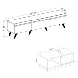 Set Mobili da Soggiorno Nero Antracite Marrone Noce Modulabile 2 Ripiani, 3 Ante - Lerici
