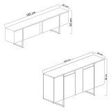 Set Mobili da Soggiorno Nero Antracite Modulabile 4 Ripiani, Apertura Battente, a Ribalta - Pignano