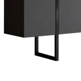 Set Mobili da Soggiorno Nero Antracite Modulabile 4 Ripiani, Apertura Battente, a Ribalta - Pignano
