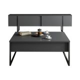 Set Mobili da Soggiorno Nero Antracite Modulabile Apertura a Ribalta, 2 Ante - Mornasco