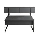 Set Mobili da Soggiorno Nero Antracite Modulabile Apertura a Ribalta, 2 Ante - Mornasco