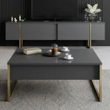 Set Mobili da Soggiorno Nero Antracite oro Modulabile 2 Ante, 2 Vani - Mornasco