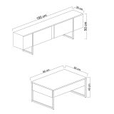 Set Mobili da Soggiorno Nero Antracite oro Modulabile 2 Ante, 2 Vani - Mornasco
