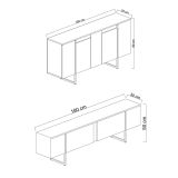 Set Mobili da Soggiorno Nero Antracite oro Modulabile 4 Ripiani, Apertura Battente, a Ribalta - Pignano