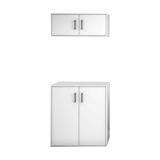 Set Mobili per Lavanderia Bianco 2 Vani Apertura Battente, 4 Ante - Masino