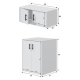 Set Mobili per Lavanderia Bianco 2 Vani Apertura Battente, 4 Ante - Masino
