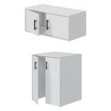 Set Mobili per Lavanderia Bianco 2 Vani Apertura Battente, 4 Ante - Masino