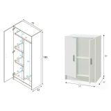 Set Mobili per Lavanderia Bianco 4 Ripiani 7 Vani, Apertura Battente - Ornago