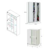 Set Mobili per Lavanderia Bianco 6 Ripiani 8 Vani, Apertura Battente - Fenis