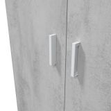 Set Mobili per Lavanderia Grigio Cemento Bianco 4 Ripiani 7 Vani, Apertura Battente - Funes