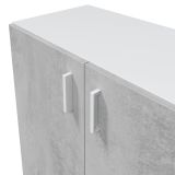Set Mobili per Lavanderia Grigio Cemento Bianco 4 Ripiani 7 Vani, Apertura Battente - Funes