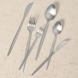 Set Posate Argento Opaco set da 36 Sfumatura Colore Struttura Opaco, Adatto per Lavastoviglie - Nimava