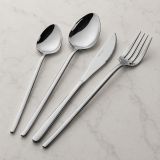 Set Posate Argento set da 24 Adatto per Lavastoviglie, - Nihami