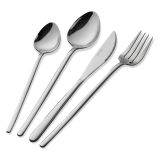 Set Posate Argento set da 24 Adatto per Lavastoviglie, - Nihami