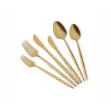 Set Posate oro set da 36 Adatto per Lavastoviglie, - Nimesira