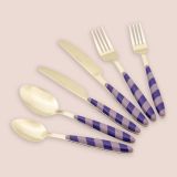 Set Posate oro Viola set da 36 Colore Struttura Viola, Adatto per Lavastoviglie - Nimolopa