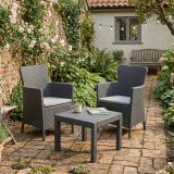 Set salotto balcone 2 poltrone antracite - Brooks