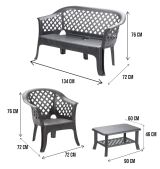 Set salotto da esterno Adone, 100% Made in Italy, Antracite