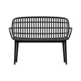 Set salotto da esterno Arbia, Salottino outdoor, Set da balcone o giardino, Composizione soggiorno per esterni, Made in Italy, Antracite