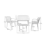 Set salotto da esterno Arbia, Salottino outdoor, Set da balcone o giardino, Composizione soggiorno per esterni, Made in Italy, Bianco