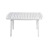 Set salotto da esterno Arbia, Salottino outdoor, Set da balcone o giardino, Composizione soggiorno per esterni, Made in Italy, Bianco