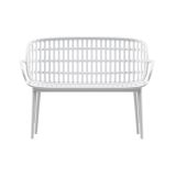 Set salotto da esterno Arbia, Salottino outdoor, Set da balcone o giardino, Composizione soggiorno per esterni, Made in Italy, Bianco