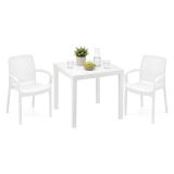 Set Salotto da Esterno Bianco 2 Posti un Tavolino, Impermeabile Idrorepellente Made in Italy - Matali