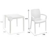 Set Salotto da Esterno Bianco 2 Posti un Tavolino, Impermeabile Idrorepellente Made in Italy - Matali