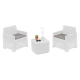Set Salotto da Esterno Bianco 2 Posti un Tavolino, Made in Italy - Ari