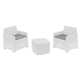 Set Salotto da Esterno Bianco 2 Posti un Tavolino, Made in Italy - Ari