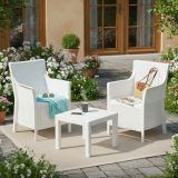 Set Salotto da Esterno Bianco 2 Posti un Tavolino, Made in Italy - Ben