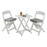 Set Salotto da Esterno Bianco 2 Posti un Tavolino, Made in Italy - Cassville