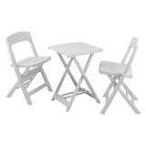 Set Salotto da Esterno Bianco 2 Posti un Tavolino, Made in Italy - Cassville