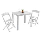 Set Salotto da Esterno Bianco 2 Posti un Tavolino, Made in Italy - Corinth
