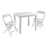 Set Salotto da Esterno Bianco 2 Posti un Tavolino, Made in Italy - Corinth