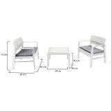 Set Salotto da Esterno Bianco 2 Posti un Tavolino, Made in Italy - Floritan