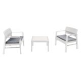 Set Salotto da Esterno Bianco 2 Posti un Tavolino, Made in Italy - Floritan