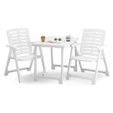 Set Salotto da Esterno Bianco 2 Posti un Tavolino, set da Campeggio Bistrot Made in Italy - Lithia
